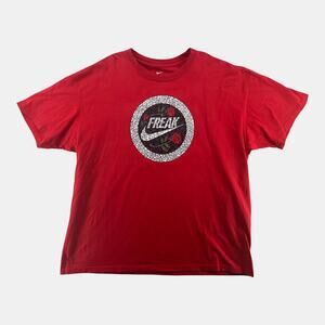 Nike Freak Mosaic Graphic T-Shirt Red XL Short Sleeve Cotton Tee